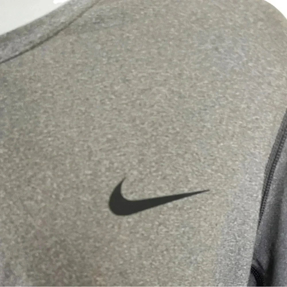 Nike Pro Dri Fit Women's Large Gray Perforated Back Active Shirt - Short Sleeves